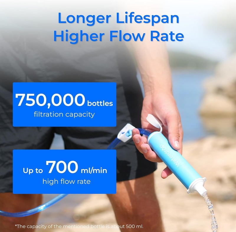 Waterdrop Gravity Water Filter Straw, Camping Water Filtration System, Water Purifier Survival for Travel, Backpacking and Emergency Preparedness, 0.1 Micron, 5 Stage Filtration - Image 5