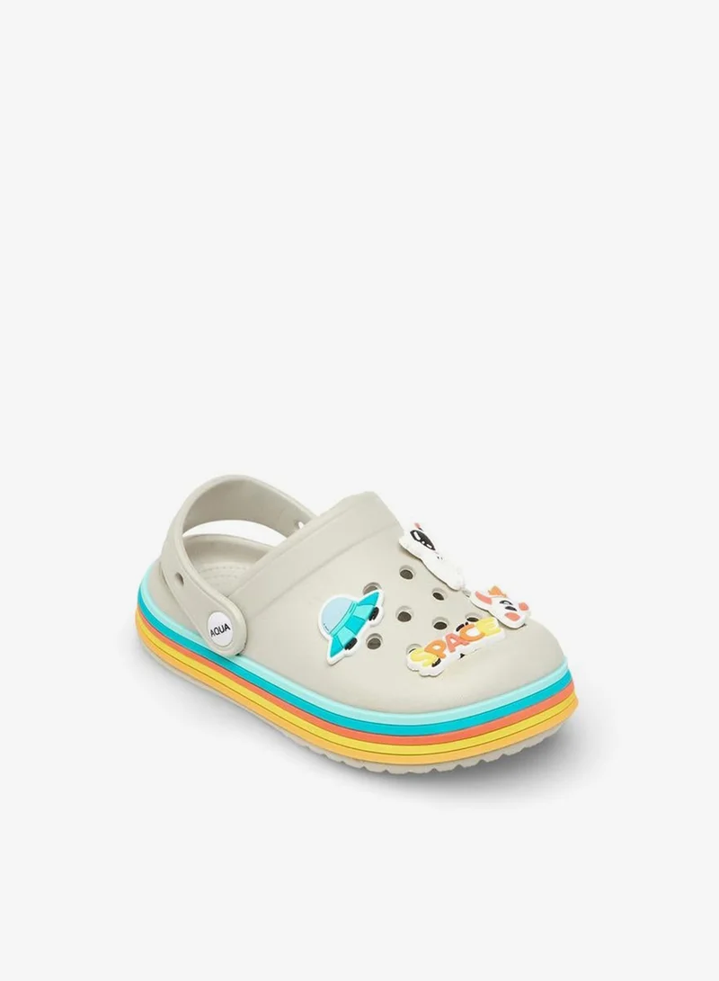 Aqua Boys Space Accent Light-Up Clogs
