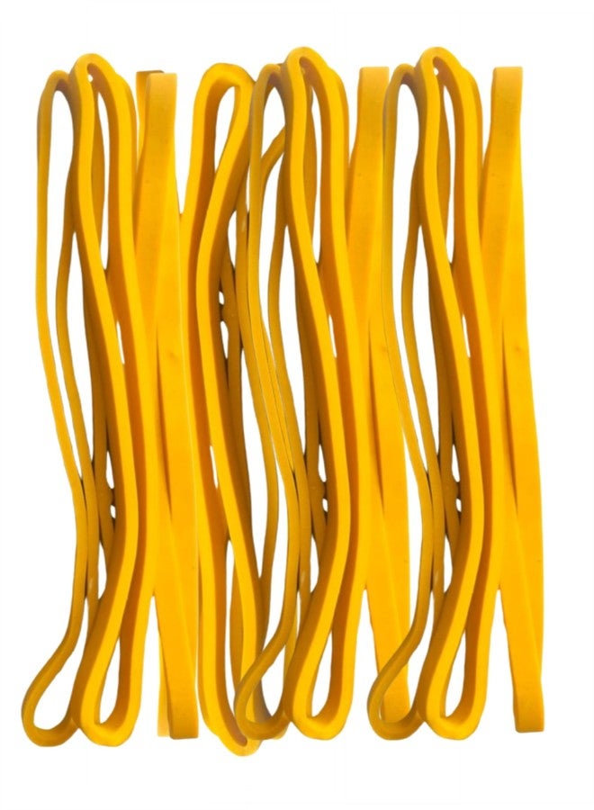 IMPRINT 9.5 Inch (24 cm) Flat Length Large Rubber Bands, Heavy Duty, Wide, for Office Supplies, Home, Craft etc. Yellow/Red colored, Jumbo Size Bands, Elastic Bands (20 Pieces) - Image 1