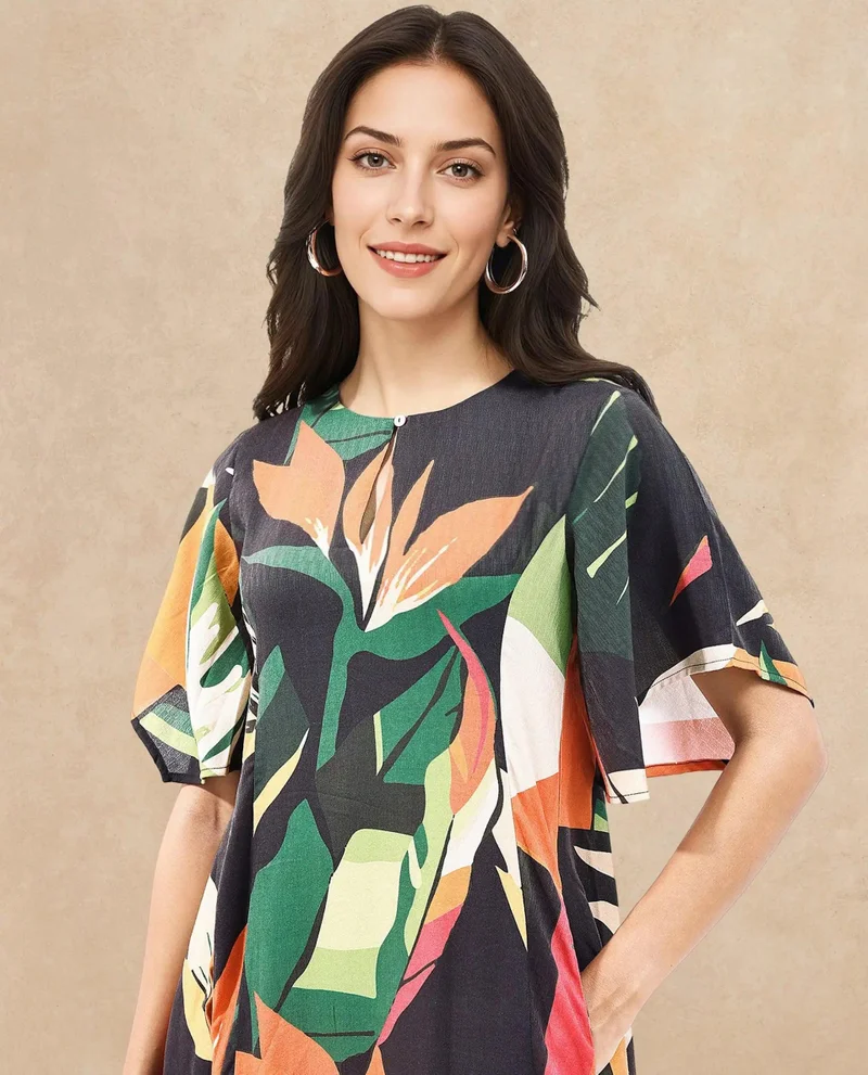 ريريزم Women's Botanical Elegance Calf Length Dress