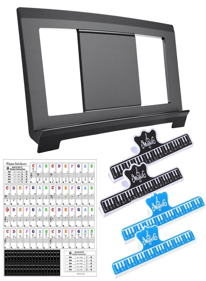 Feifeiya Music Sheet Stand, Music Rest Compatible with Yamaha PSR/YPT/KB/P Series, Keyboard Score Stand Set Includes 4 Book Clip, Piano Keyboard Stickers for 37-88 Key Models - Image 1