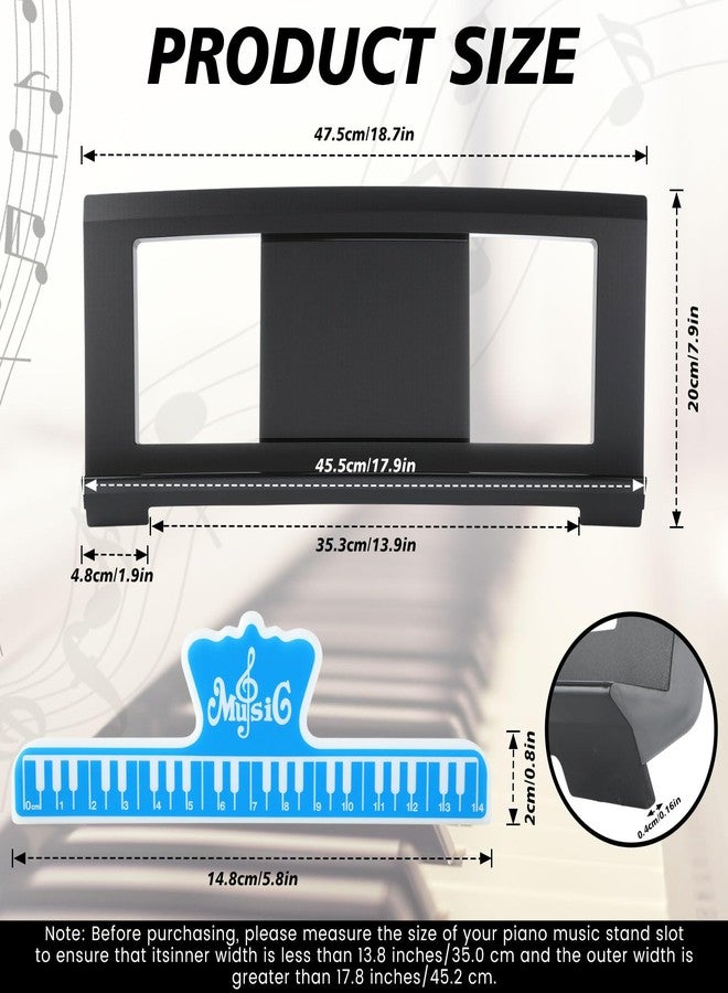 Feifeiya Music Sheet Stand, Music Rest Compatible with Yamaha PSR/YPT/KB/P Series, Keyboard Score Stand Set Includes 4 Book Clip, Piano Keyboard Stickers for 37-88 Key Models - Image 2