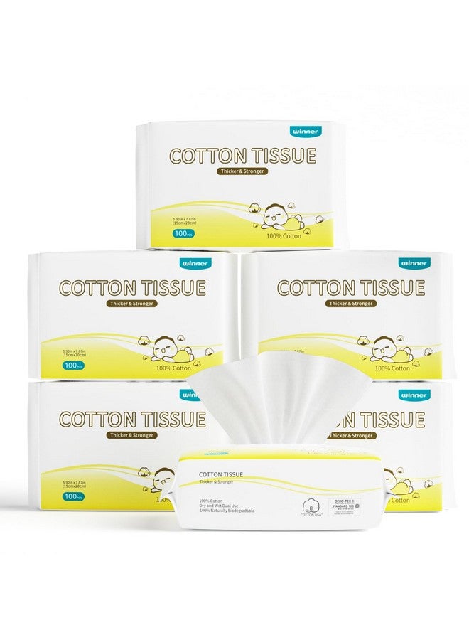 Winner 100% USDA Biobased Dry Wipes, Glycerin Infused Cotton Face Towels, Ultra Soft, Hypoallergenic, Baby Necessities for Diaper Changes, Meals, and On-the-go Cleanup, 600 Count, Pack of 6 - Image 1