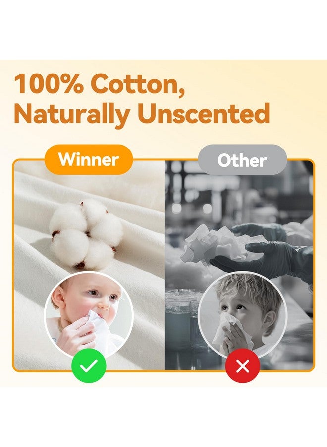 Winner 100% USDA Biobased Dry Wipes, Glycerin Infused Cotton Face Towels, Ultra Soft, Hypoallergenic, Baby Necessities for Diaper Changes, Meals, and On-the-go Cleanup, 600 Count, Pack of 6 - Image 4
