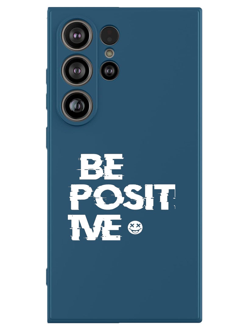 Theodor Protective Slim Fit Case Liquid Silicone Cover with Full Body Protection Anti-Scratch Shockproof Case For Samsung Galaxy S25 Ultra (Blue) - be positive - White - Image 1