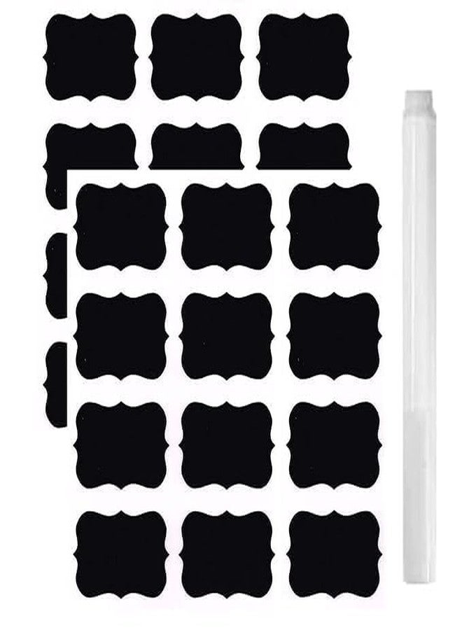 CONSILA Waterproof Blackboard Sticker Set of 24 Sticker, Self Adhesive Stickers for Spice Jar Labels - Kitchen - Set of Chalk Seasoning Jar, Chalkboard Labels Kitchen & Pantry with Pen Containers - Image 1
