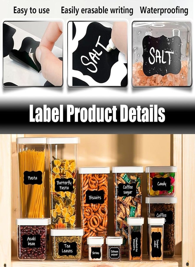 CONSILA Waterproof Blackboard Sticker Set of 24 Sticker, Self Adhesive Stickers for Spice Jar Labels - Kitchen - Set of Chalk Seasoning Jar, Chalkboard Labels Kitchen & Pantry with Pen Containers - Image 4