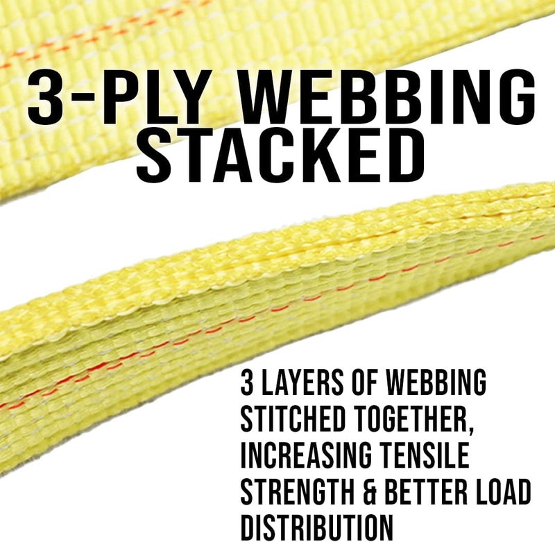 Boxer Tow Straps V Bridle 3” x 24” with J Hooks - Recovery V Strap, Towing Capacity 16,200lbs - Image 5