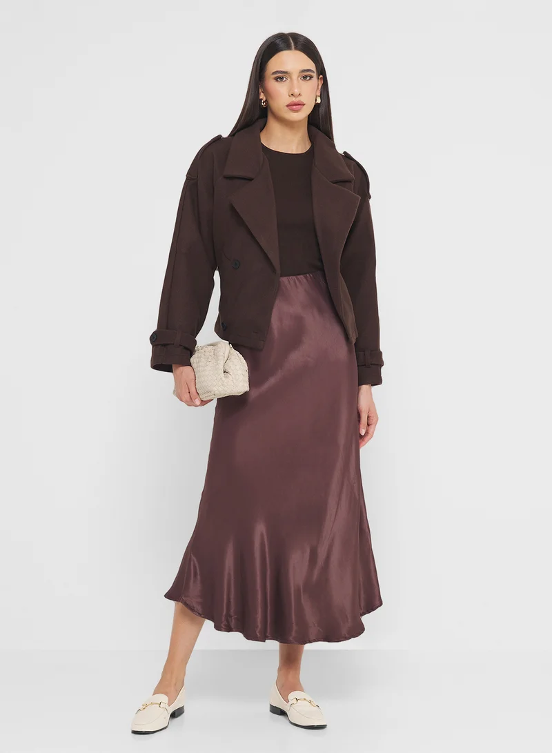 FYOR Women's Long Brown Skirt