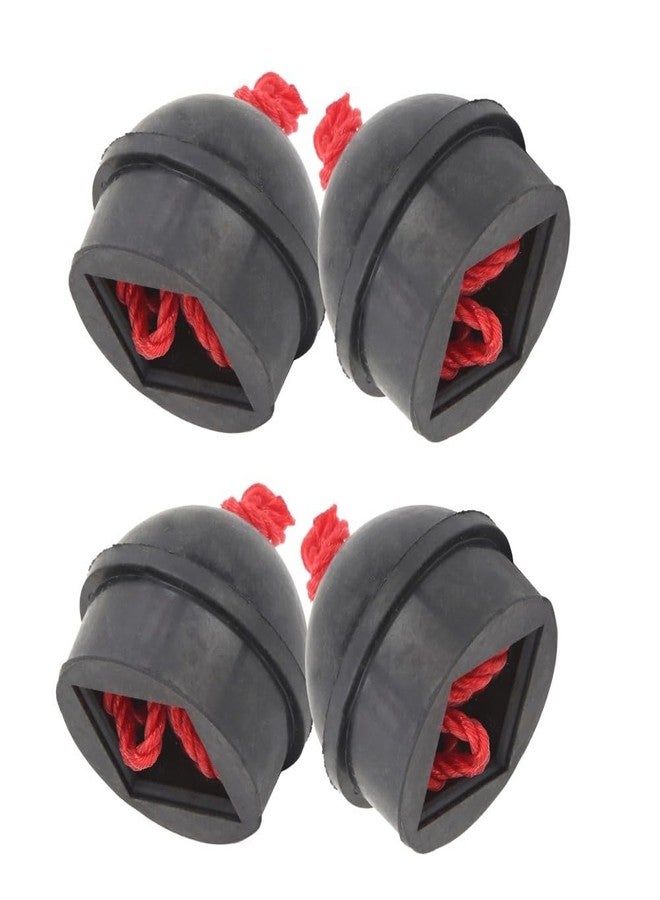 Chiffonade 4pcs Cue Chalk Holder with Cord, Rubber Pocket Billiard Pool Chalk Holders 1.57 x 1.38 x 1.57in for Cue Tip Chalk Accessory(Black) - Image 3