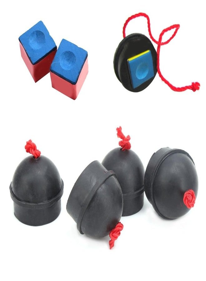 Chiffonade 4pcs Cue Chalk Holder with Cord, Rubber Pocket Billiard Pool Chalk Holders 1.57 x 1.38 x 1.57in for Cue Tip Chalk Accessory(Black) - Image 4