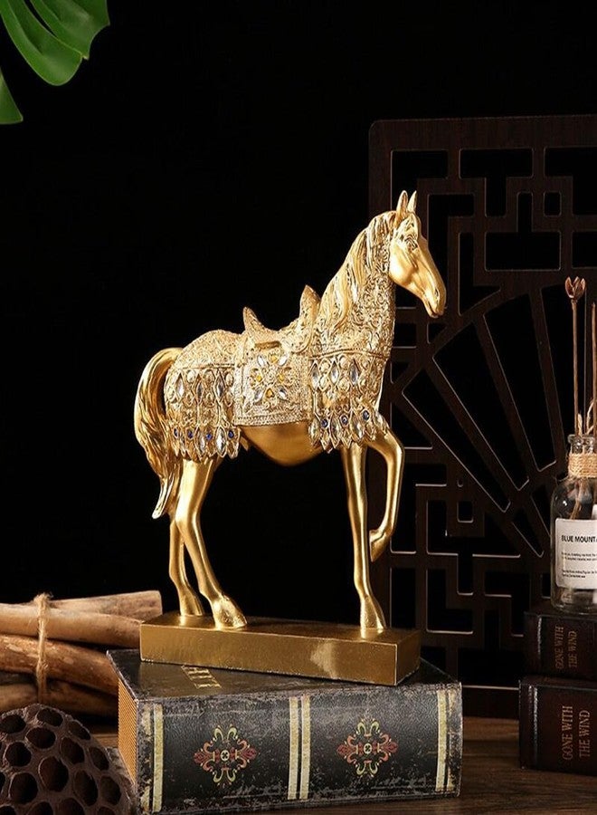 FUNSXBUG Chinese Feng Shui Horse Statue Sculpture Figurines Home Office Decoration Tabletop Decor Ornaments for Wealth and Success Good Lucky Gifts - Image 2