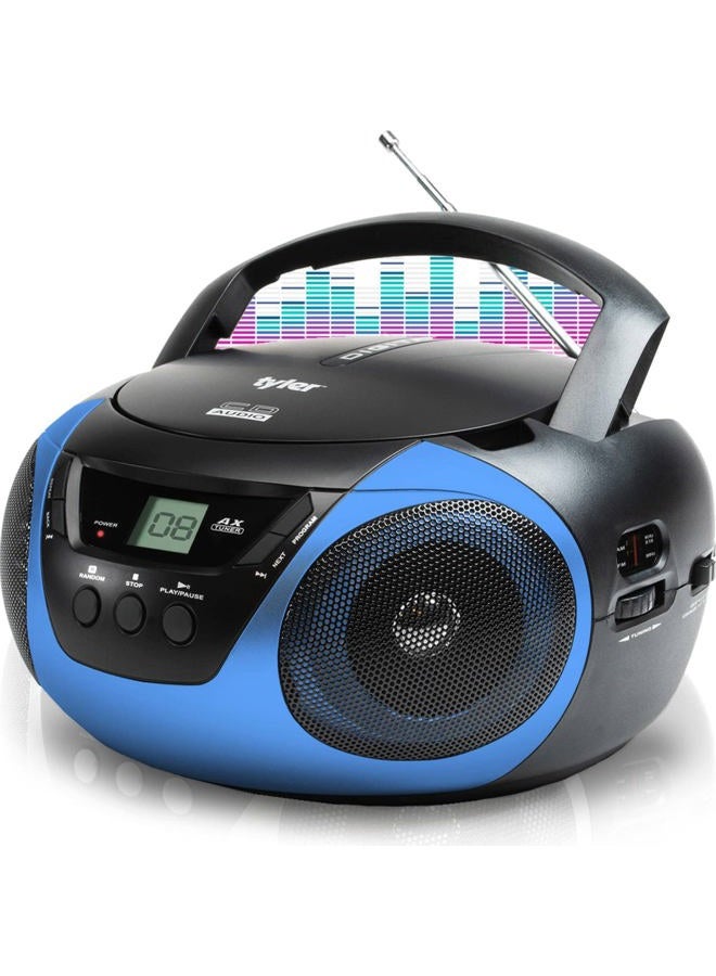 Tyler Portable Sport Stereo CD Player TAU101-BL with AM/FM Radio and Aux & Headphone Jack Line-in (Blue) - Image 1