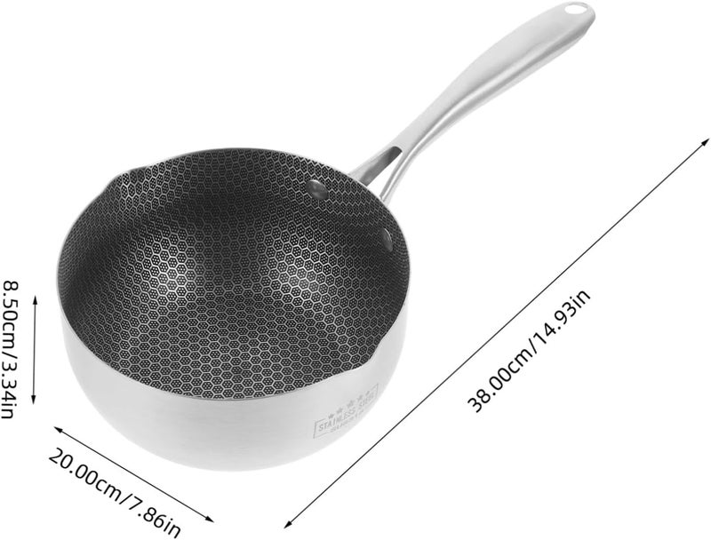HEVASNEK Stainless Steel Snow Pan Non Stick Egg Fry Pan for Eggs Frying Pan Honeycomb Frying Non Stick Stainless Steel - Image 2