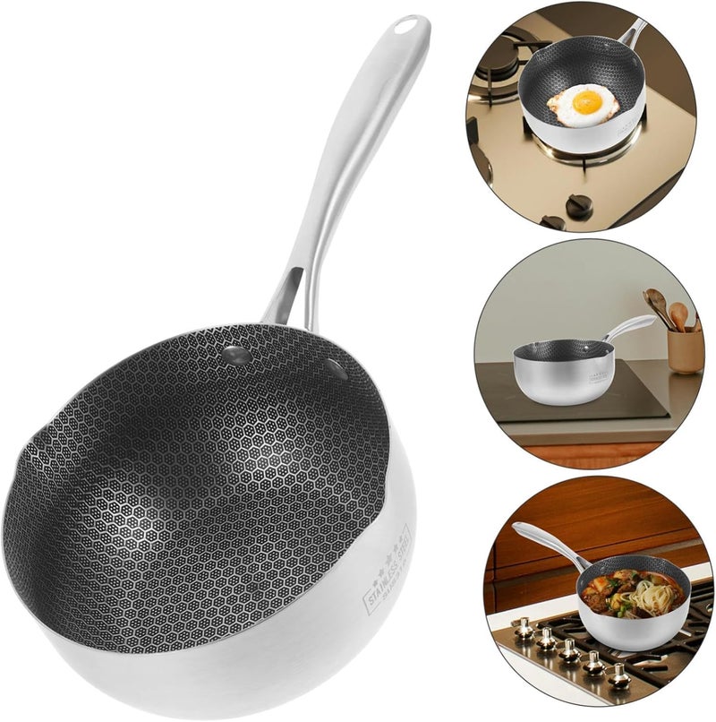 HEVASNEK Stainless Steel Snow Pan Non Stick Egg Fry Pan for Eggs Frying Pan Honeycomb Frying Non Stick Stainless Steel - Image 4