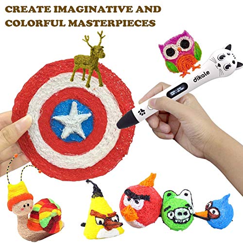 dikale 3D Pen Refills 1.75mm PLA Filament 640 Feet 16 Colors, Each Color 40ft, Bonus 250 Stencils eBooks, dikale 3D Pen Material - Image 4