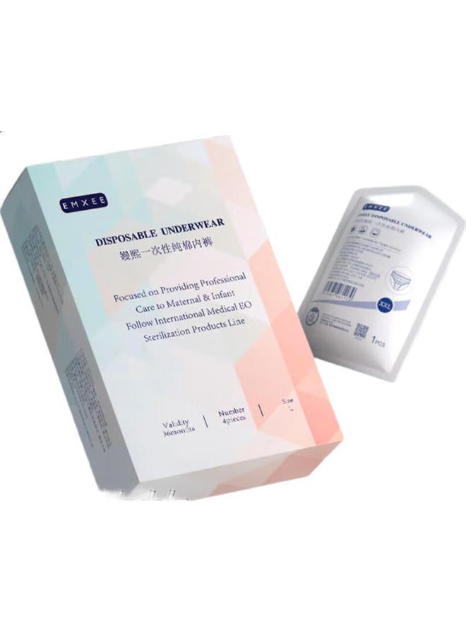 EMXEE Manxi Disposable Underwear For Pregnant Women, Postpartum Pure Cotton Panties, Women's Travel Business Trip Daily Disposable No-wash Menstrual Period Underwear, 28 Pieces - Image 2