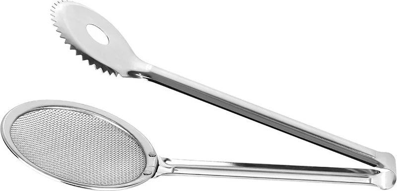 نهير Plain Strainer Frying Tongs