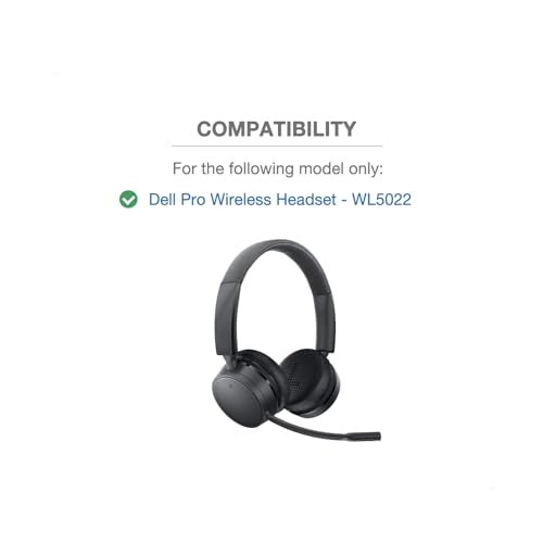 Voarmaks Replacement Ear Pads Compatible with Dell Pro Wireless Headset - WL5022, Premium Protein Leather Earpads Cushion with Memory Foam - Image 2