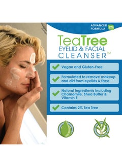 Advanced Clinicals Eye Eco Advanced Tea Tree Eyelid and Facial Cleanser - Non-Irritating Eyelash & Eyelid Cleanser, Removes Debris & Irritations - Soothing Formula Made with Tea Tree, Vitamin E, & Shea Butter - 50mL  - Image 2
