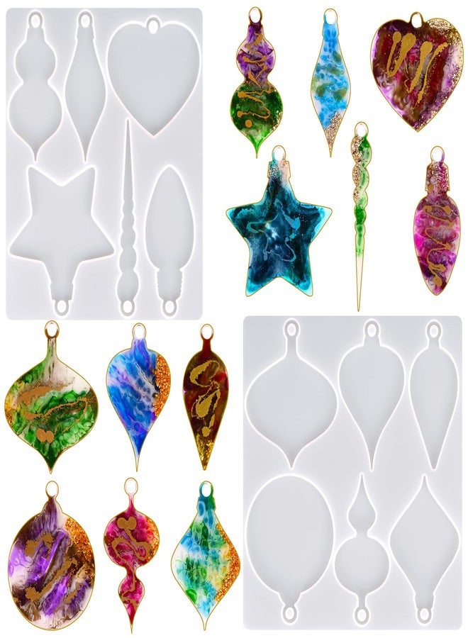Actvty Silicone Molds - 2 Pcs Christmas Ornaments & Pendant Molds for Epoxy Resin DIY Crafts & Jewelry Xmas Decor Gift - Image 1