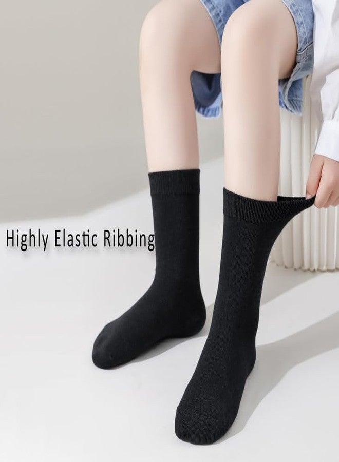 MIKONIKO Boys & Girls Black Calf Length Solid School Socks (Pack of 3 Pairs), 4-5 Years - Image 3