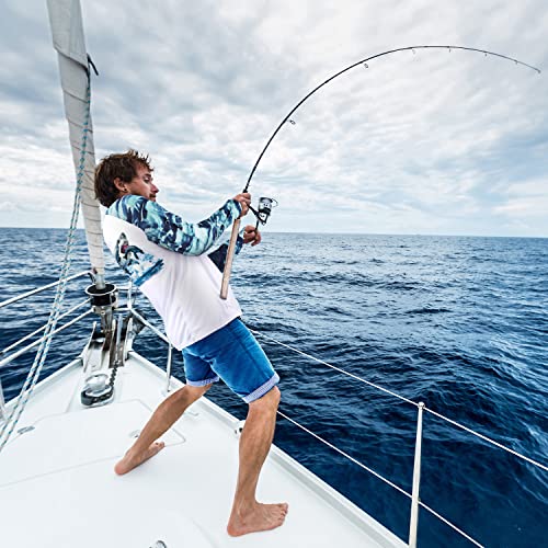 Palmyth Fishing Shirt for Men Long Sleeve Sun Protection UV UPF 50 TShirts with Pocket Sharks Chasing Seals Large - Image 3