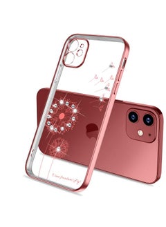 For iPhone 11 Pro Max Ultra-thin Electroplating Dandelion Pattern Protective Case (Rose Gold)