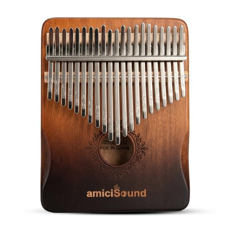 amiciSound Thumb Piano 21 Keys Musical Instrument Kalimba with Engraved Notes and Tuning Hammer - Image 1