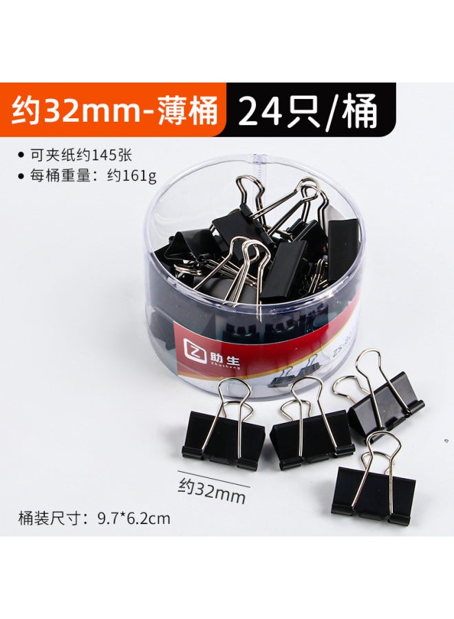 FEIYI Office Color Long Tail Clip Data Clip Black Dovetail Clip Large And Small Metal Bill Clip Stationery - Image 1