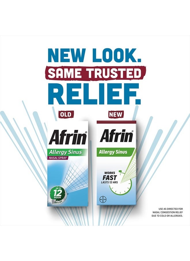 Afrin Allergy Sinus Nasal Spray - Fast and Powerful Nasal Decongestion From Allergies, For Adults and Children 6 Years and Older, 0.50 Fl Oz (Pack of 1)  - Image 3