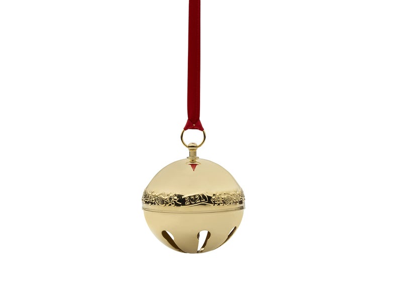 Wallace 32nd Edition 2021 Gold Plated Sleigh Bell Ornament  Gold Christmas - Image 2