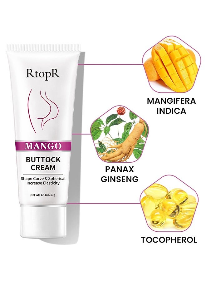 RtopR Mango Massage Buttock Cream 40G, Natural Plant Essence Can Deeply Moisturize, Relieve The Pain Of Sitting Buttocks, Tighten And Lift The Skin, And Shape The Ideal Curve Button Cream - Image 2