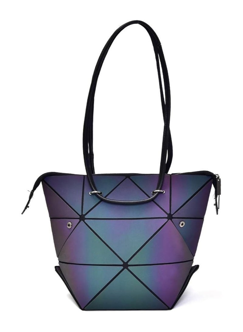 Geometric Square Wallet for Women, Large 3D Magic Luminous Convertible Crossbody Bag - Image 4