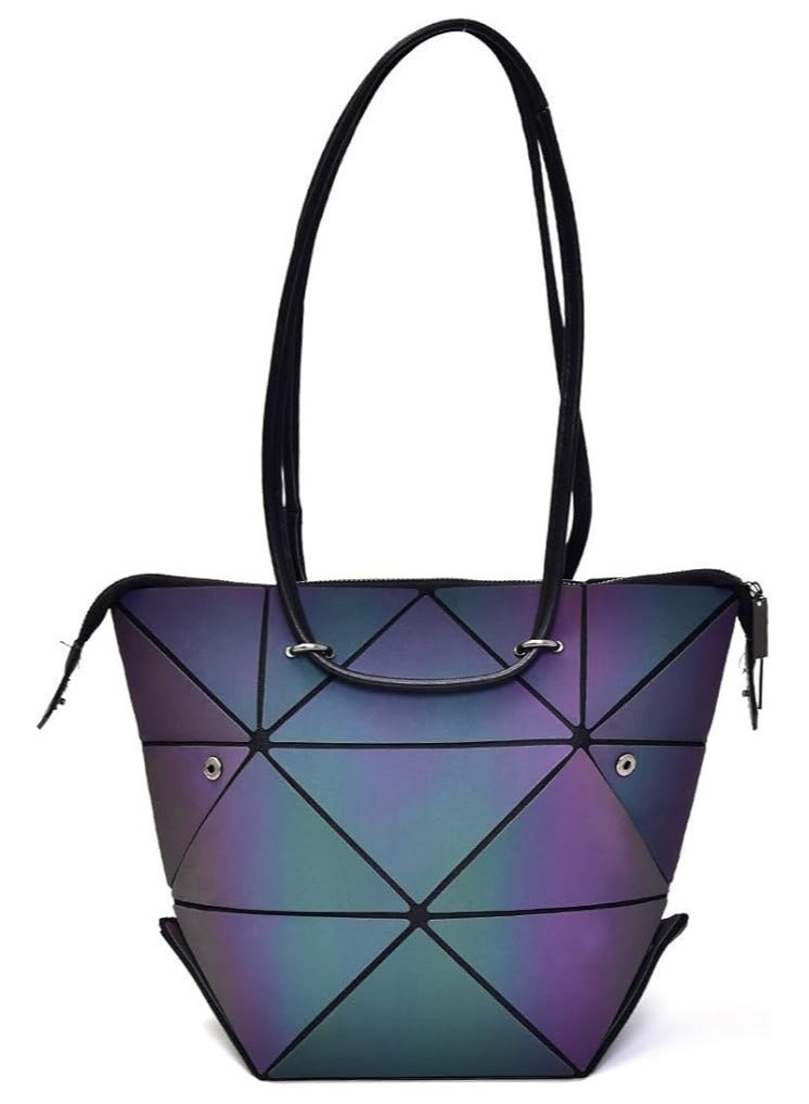 Geometric Square Wallet for Women, Large 3D Magic Luminous Convertible Crossbody Bag - Image 1