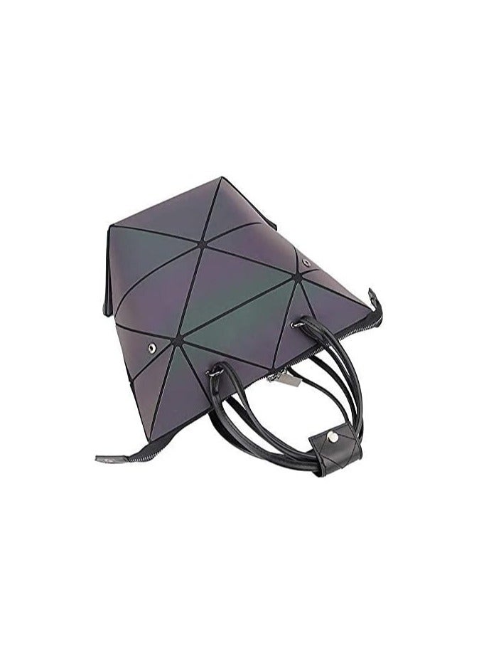 Geometric Square Wallet for Women, Large 3D Magic Luminous Convertible Crossbody Bag - Image 2