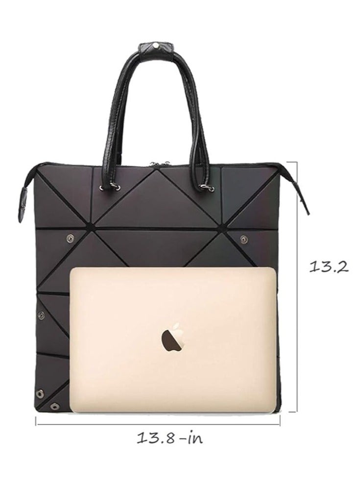 Geometric Square Wallet for Women, Large 3D Magic Luminous Convertible Crossbody Bag - Image 3