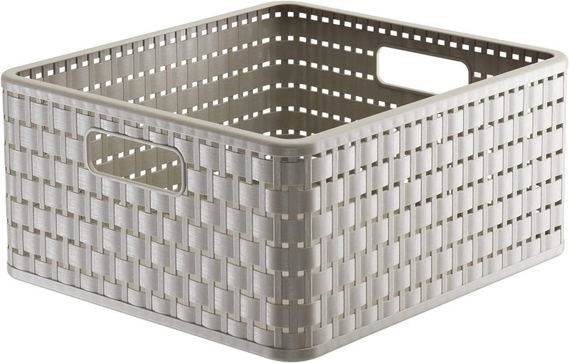 Rotho Country Storage box 14 l in rattanlook Plastic PP BPAfree cappuccino 14l 328 x 300 x 160 cm