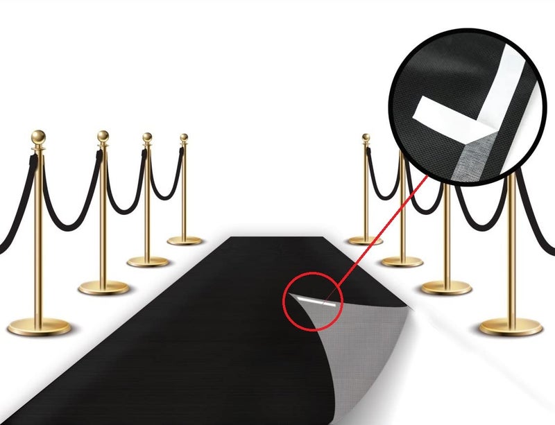 LEMONSODA Red Carpet Floor Runner Hollywood Party Decoration Fabric 100 GSM Black 3x50 Feet