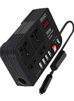 ماركة غير محددة NEW 300W Car Inverter, 12V to 220V Power Converter with 4 USB Ports, Universal Socket, Notebook Charging, Car Cigarette Lighter Adapter  - Image 1