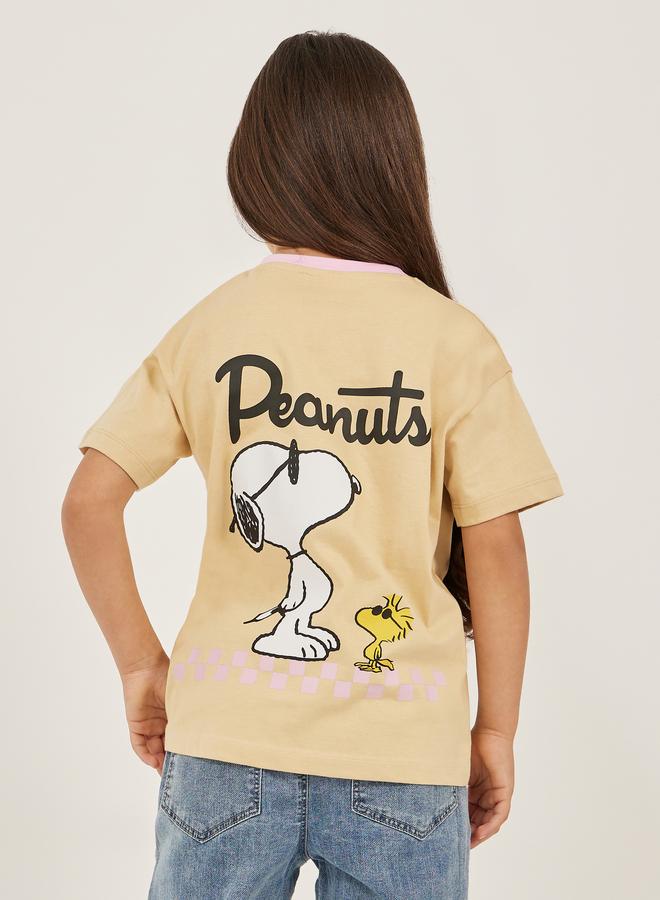 ستايلي تيشيرت ستایلی بيج مطبوع برسومات الفول السوداني مقاس كبير بطبعة خلفية - Image 5