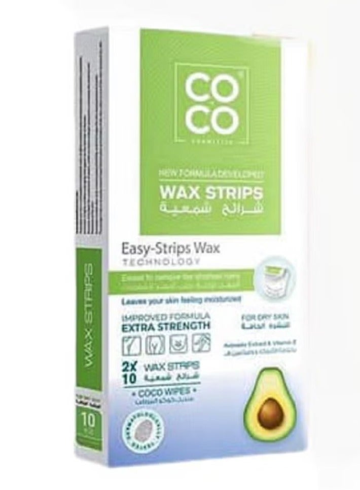Coco Wax strips for hair removal with avocado extract and vitamins for dry skin