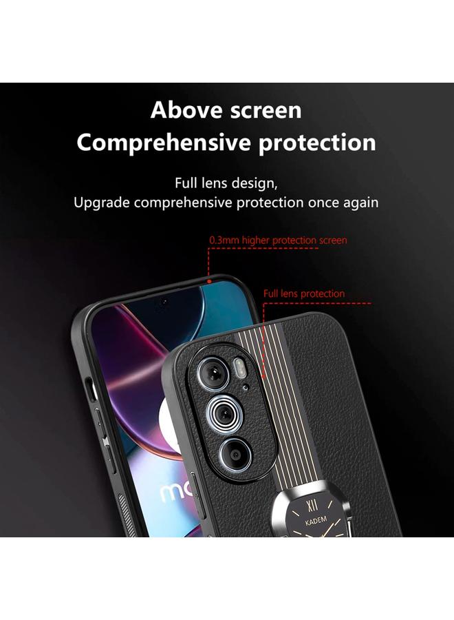 S-TOP Case For Motorola Edge 30 Pro Magnetic Litchi Leather Back Phone Case with Holder - Image 5