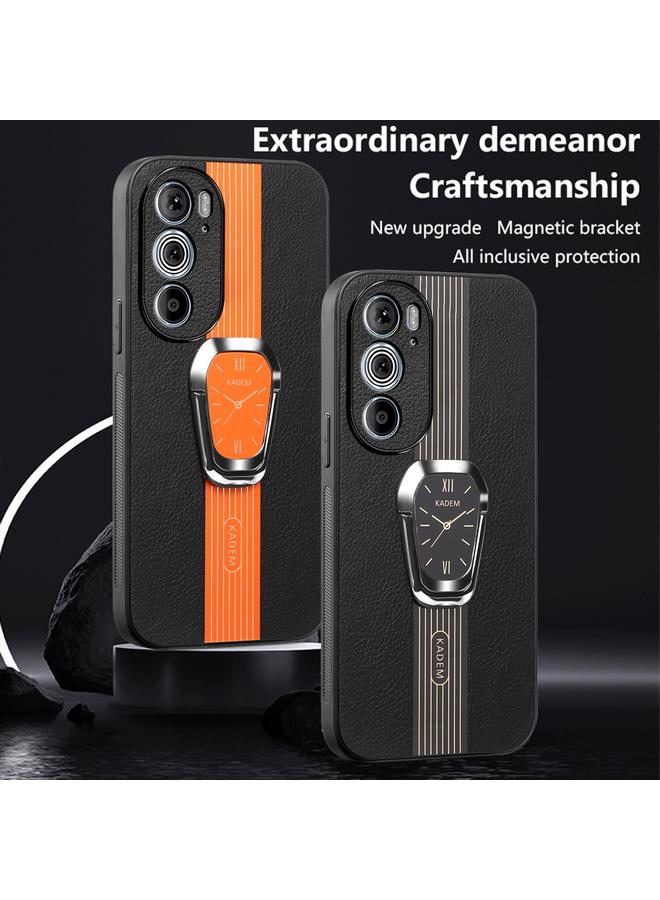 S-TOP Case For Motorola Edge 30 Pro Magnetic Litchi Leather Back Phone Case with Holder - Image 3