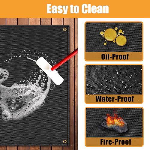 TOHONFOO 90 x 48 in Extra Large Grill Mat for Outdoor Grill - Grilling Mats for Outdoor Grill to Protect The Deck, Patio, Pavers - Easy to Clean BBQ Mats - 0.6mm - Image 4