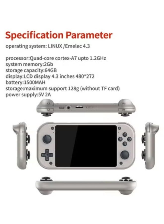 PSP M17 4.3-Inch Retro Handheld Gaming Console – Pandora Arcade Game Console with 64GB Storage & 20000+ Built-in Games – Portable Video Game Player with TV Output, Dual Joysticks, Save/Load Function – Classic Emulator Console for Kids, Adults & Travel - Image 5