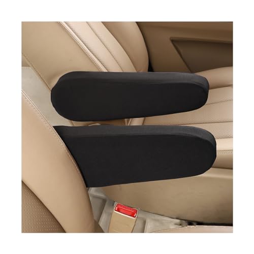 Kewucn 2 PCS Car Front Seat Armrest Covers Elastic Fabric Auto Seat Armrest Protectors Universal Seat Arm Rest Cover Replacement Vehicle Interior Decor Accessories Black
