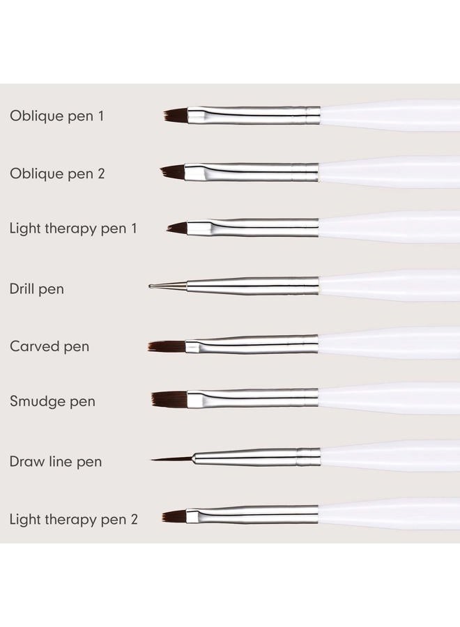 Leelosp 14 Pieces Clear French Tip Nail Stamp with Nail Art Brushes, Silicone Jelly Clear Stamper for Nails Nail Gel Brush Nail Polish Brushes Nail Art Stamper Nail Art Liner Brush for DIY Nail Decor Stamping - Image 4