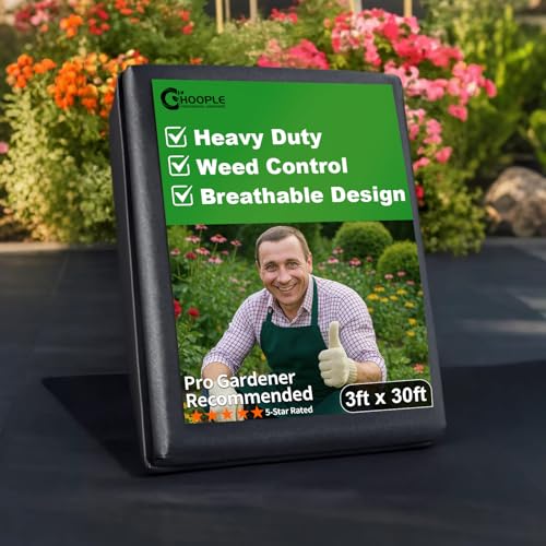 HOOPLE 3ft x 30ft Heavy Duty Weed Barrier Landscape Fabric – Commercial Grade Non Woven Ground Cover for Weed Control, Garden, Driveway & Erosion Prevention – High Permeability & Easy to Cut - Image 1