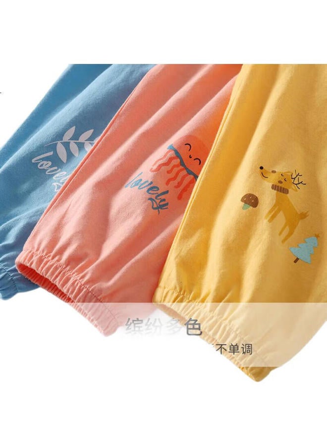 Shu Beiyi Shubeyi 2-Pack Baby Pants Baby Children'S Anti-Mosquito Pants Boys And Girls Long Pants Summer Lantern Pants Children'S Clothing Blue 120 - Image 1